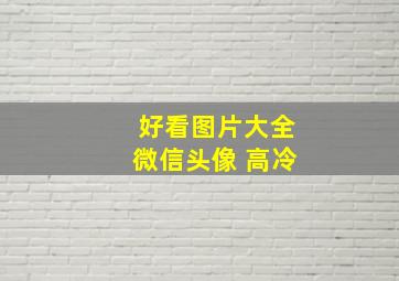 好看图片大全微信头像 高冷